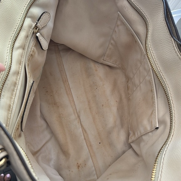 COACH CREAM TURNLOCK TOTE IN CROSSGRAIN LEATHER - Picture 5 of 11